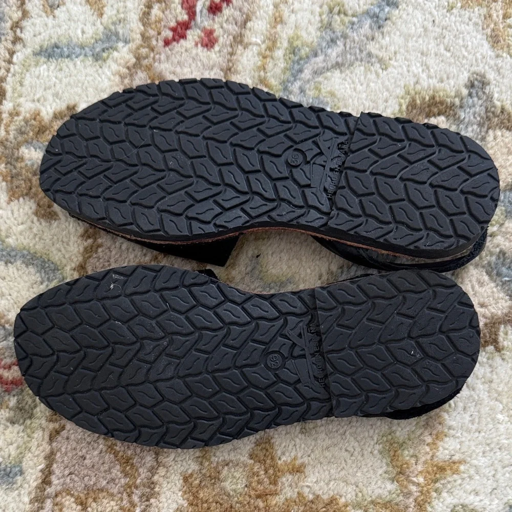 Black Leather Sandals - Picture 6 of 7